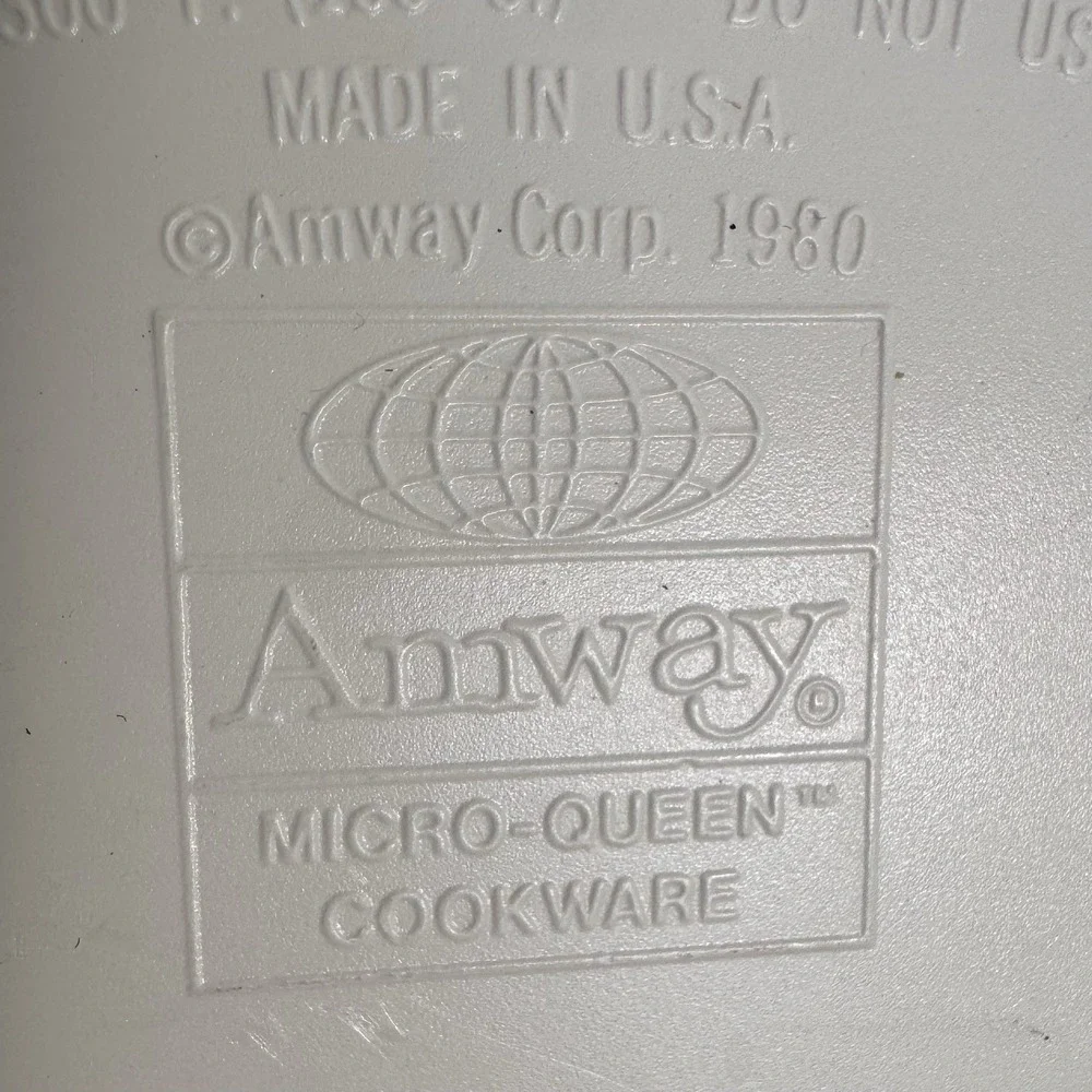 Vtg 1980 Amway Microwave Roaster Micro-Queen Cookware Oval 3-Piece Set (A30)